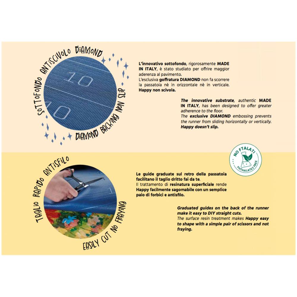 Tappeto Passatoia Cucina Antiscivolo Stampa Digitale Happy Dis. Frutta 52x140 Frutta - Foto 2