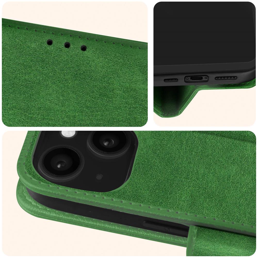 Custodia Per Iphone 15 Plus Copertina Portacarte Funzione Supporto Verde - Foto 5