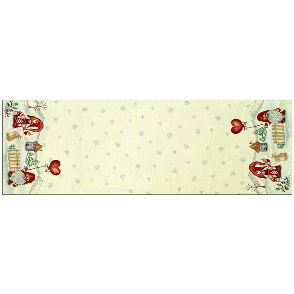 Tovaglia Natale Centrino Runner Tavolo Centrotavola Gnomo Fiocco Neve 45x140 Gnomo Fiocco Neve - Foto 1