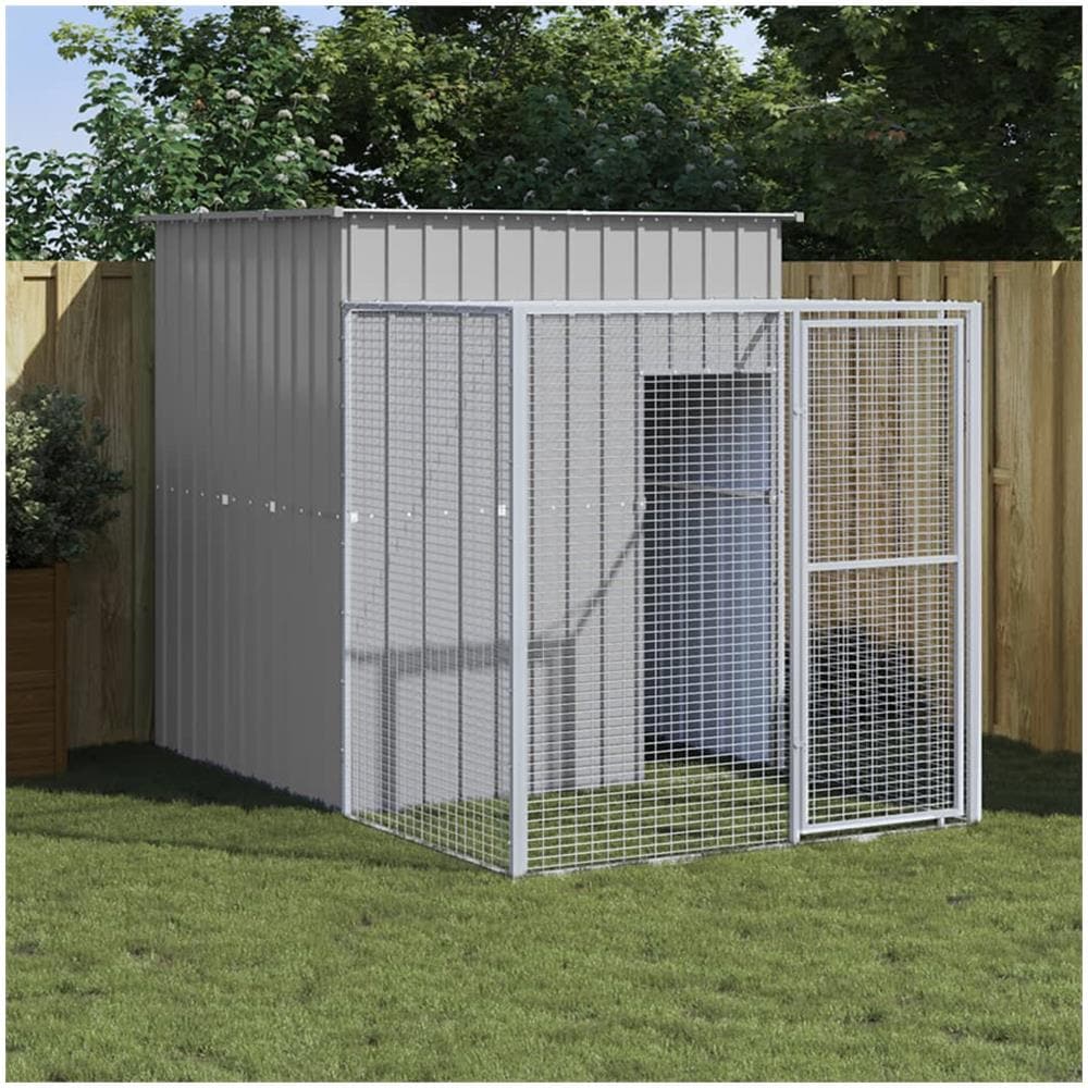 Pollaio Area Corsa Grigio Chiaro 165x251x181 Cm Acciaio Zincato - Foto 1