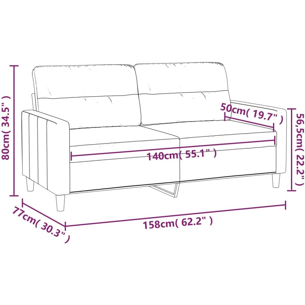 Divano A 2 Posti Tortora 140 Cm In Tessuto - Foto 2