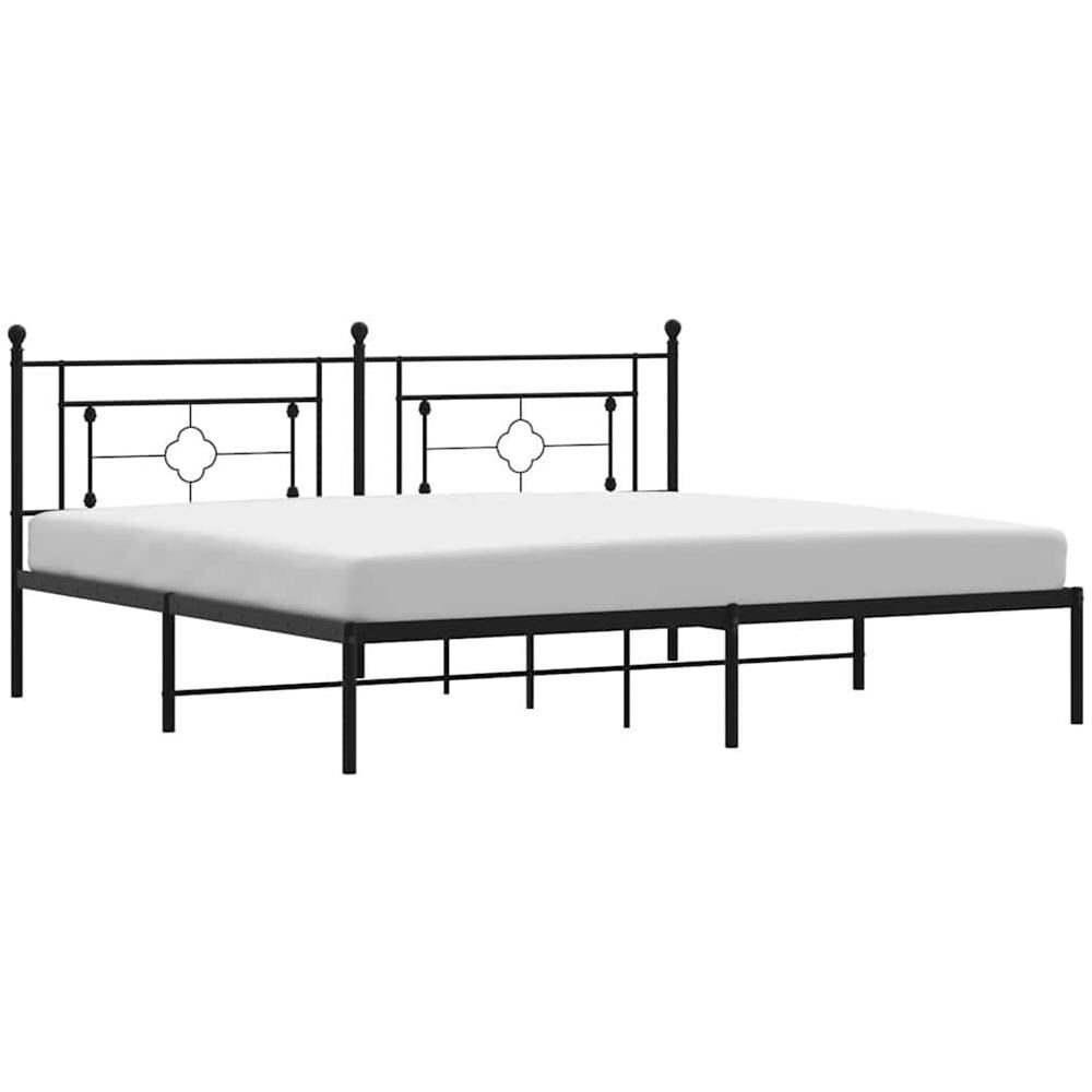 Giroletto con Testiera in Metallo Nero 193x203 cm - Foto 1