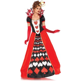 Set Costume Regina Di Cuori Per Ragazze – 6 Pezzi: Tutù, Corona, Bacchetta, Collana, Orecchini E Calzini, Rosso E Nero, Per Halloween E Carnevale