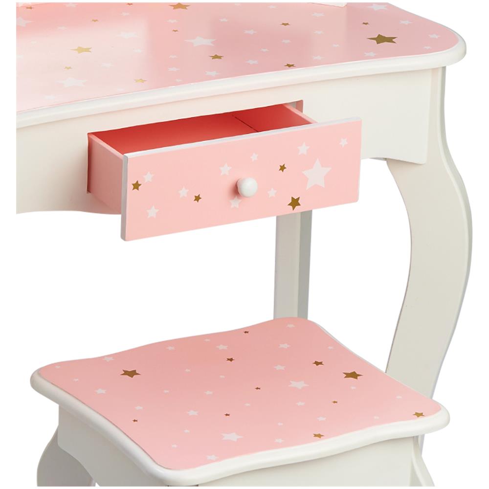 Set Toletta Sgabello Specchio Legno Rosa Bambini Teamson Kids Td-11670k - Foto 2