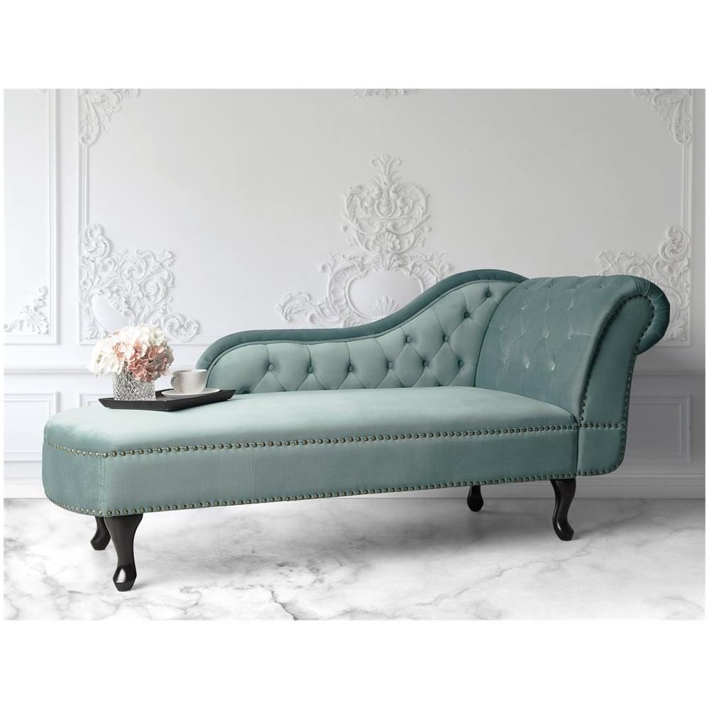 Chaise Longue Destra In Velluto Verde Menta Nimes - Foto 2