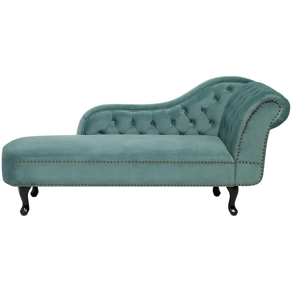Chaise Longue Destra In Velluto Verde Menta Nimes - Foto 1