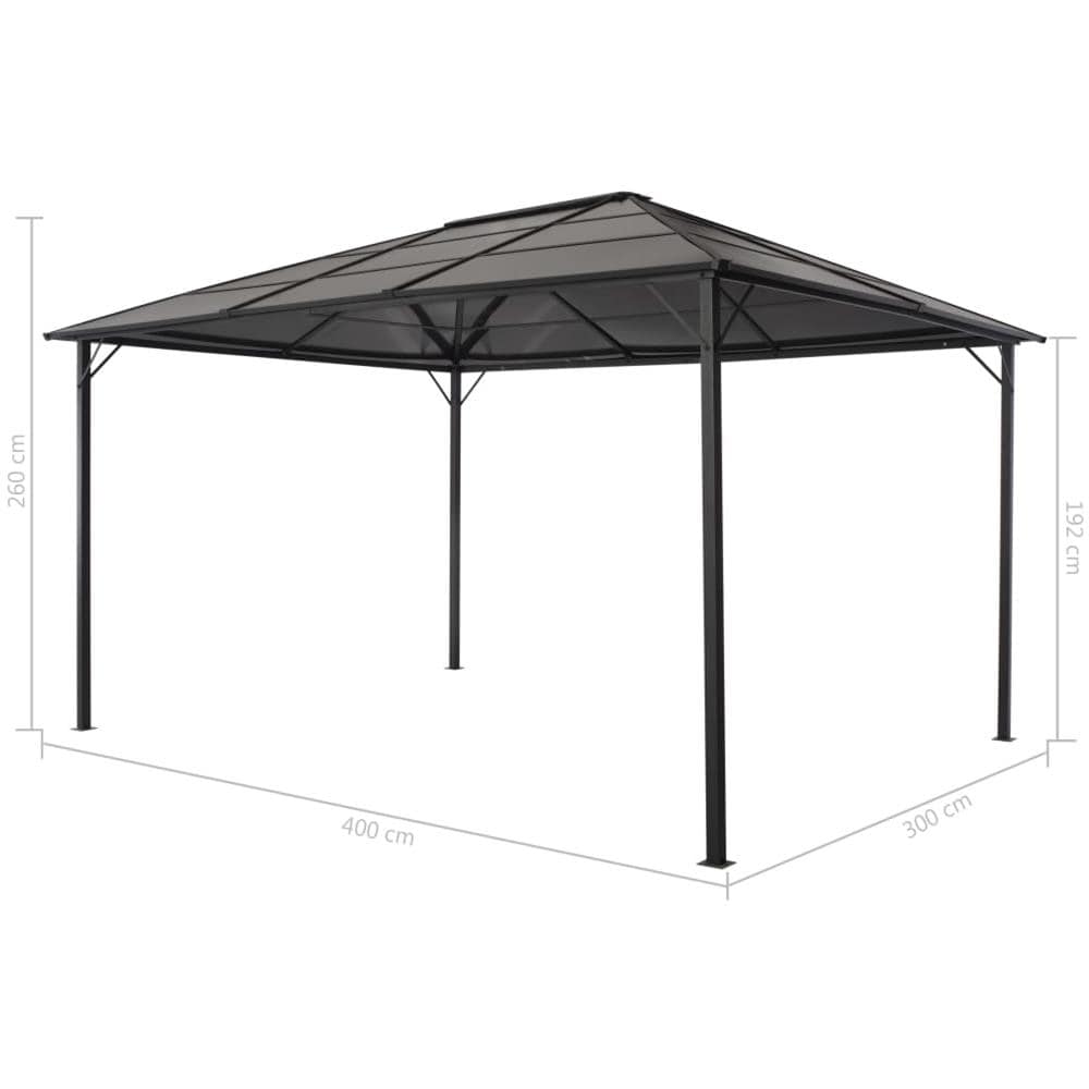 Gazebo Con Tetto 4x3x2,6 M Nero - Foto 5