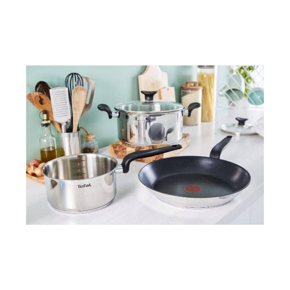 Tefal E3090404 Primaria Padella In Acciaio Inox Con Rivestimento Antiaderente 24 Cm Compatibile Ad Induzione - Foto 2