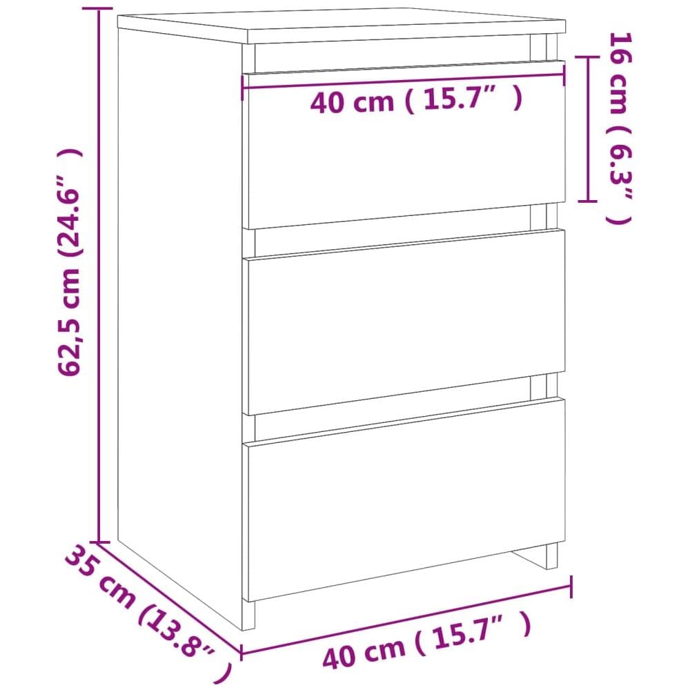 Comodino Rovere Sonoma 40x35x62,5 cm in Legno Multistrato - Foto 10
