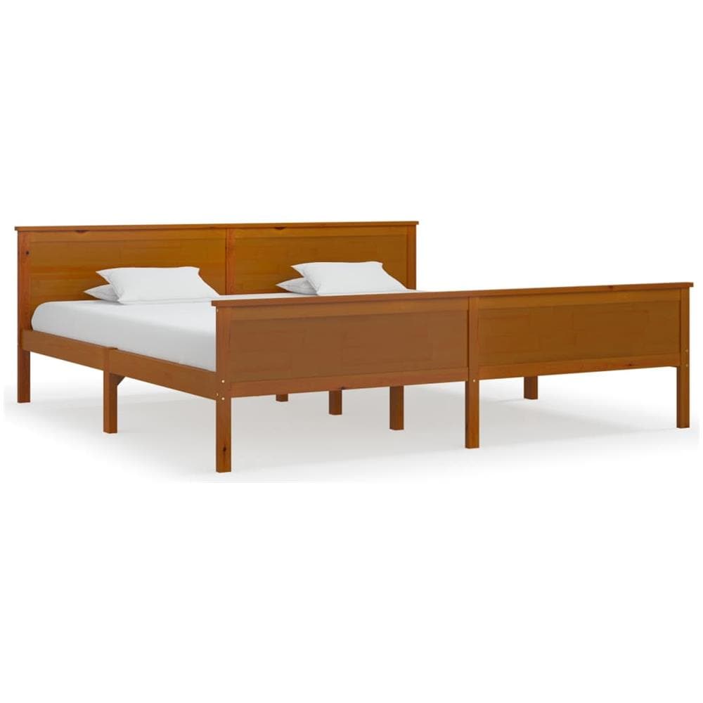 Giroletto Marrone Miele In Legno Massello Di Pino 200x200 Cm - Foto 2