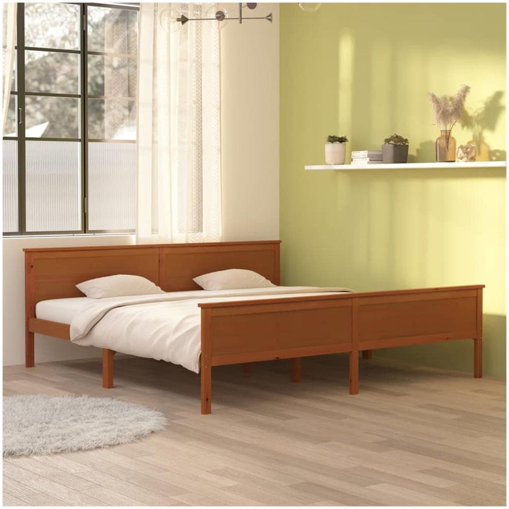 Giroletto Marrone Miele In Legno Massello Di Pino 200x200 Cm - Foto 1