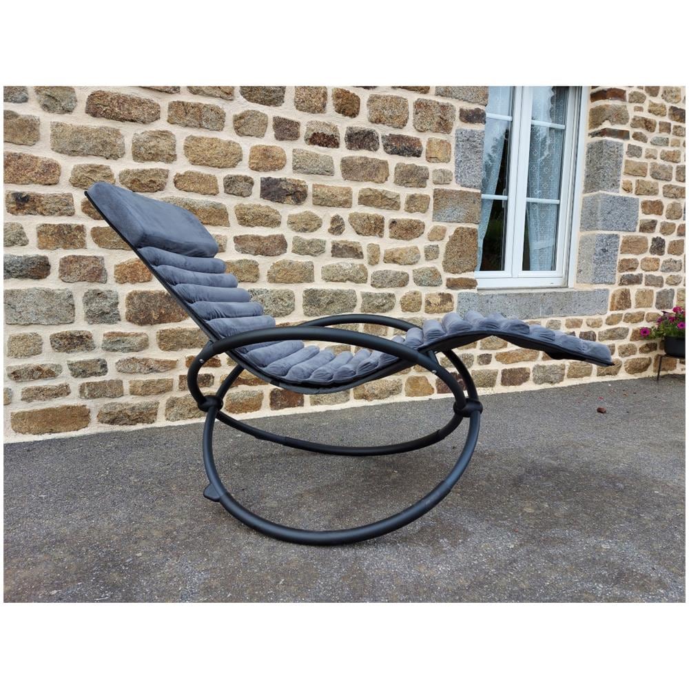 Lettino Prendisole A Dondolo Di Lusso Monaco - Grigio - 14-700871 - Foto 2