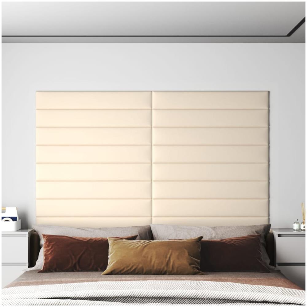 Pannelli Murali 12 Pz Crema 90x15 Cm Velluto 1,62 M - Foto 1