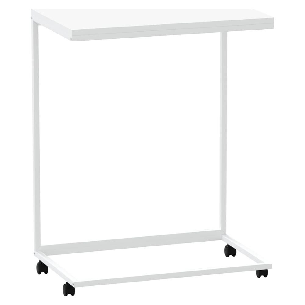 Tavolino Con Ruote Bianco 55x35x70 Cm In Legno Multistrato - Foto 2