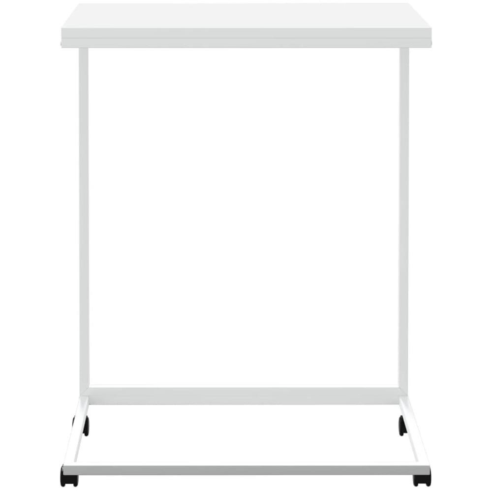 Tavolino Con Ruote Bianco 55x35x70 Cm In Legno Multistrato - Foto 3