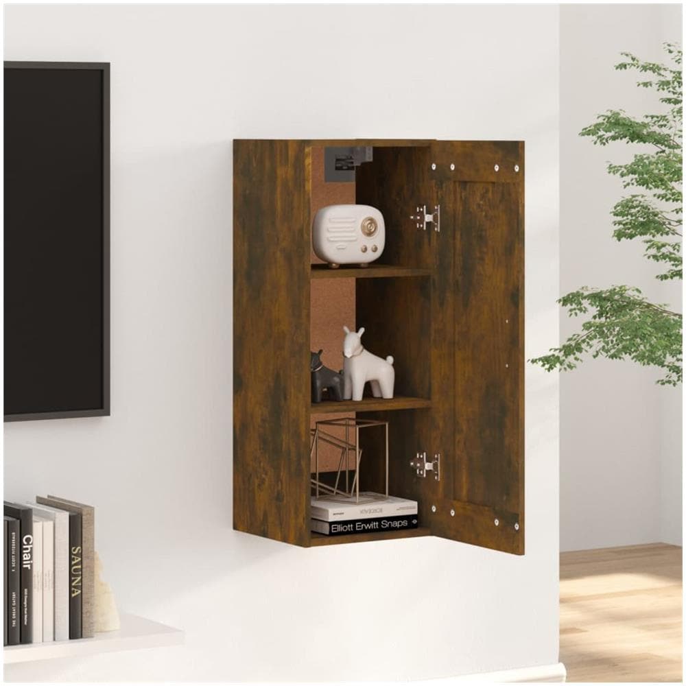 Mobile Pensile Rovere Fumo 35x34x90 Cm In Legno Multistrato - Foto 3