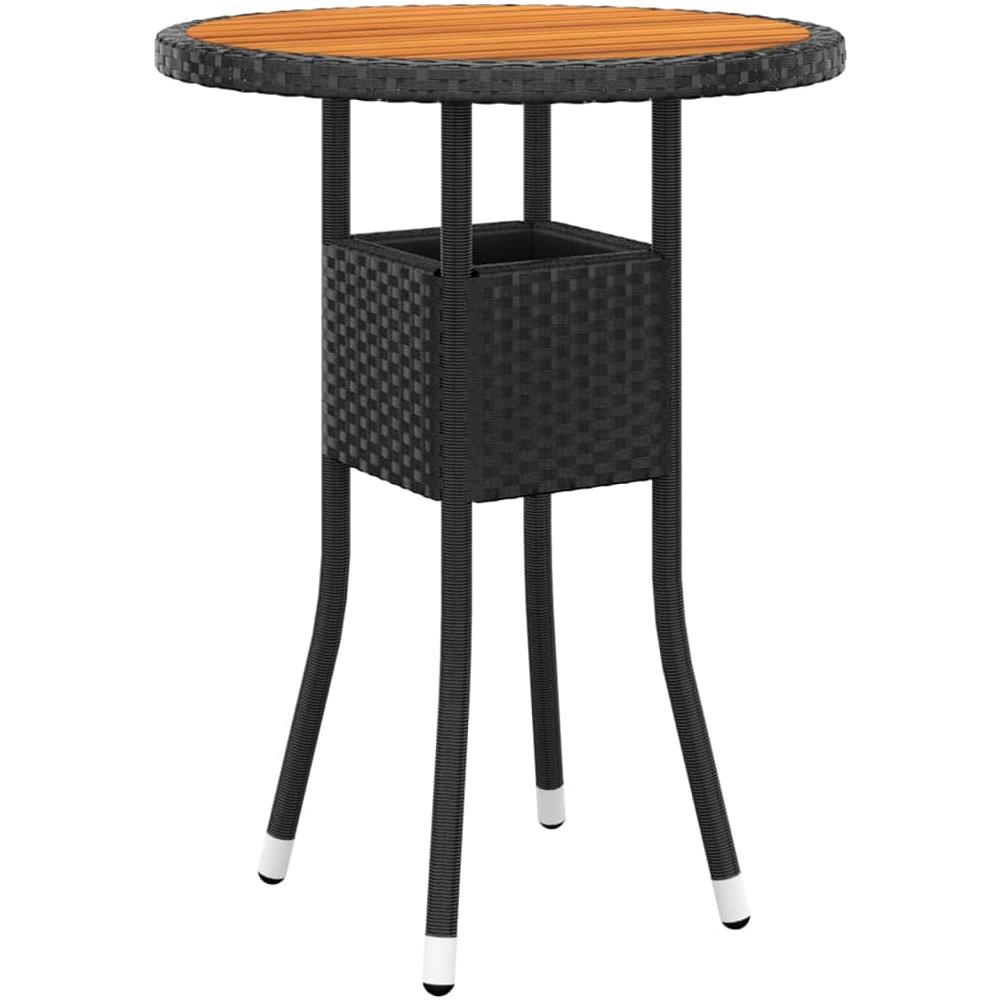 Set Da Pranzo Per Giardino 3 Pz In Polyrattan Nero - Foto 3