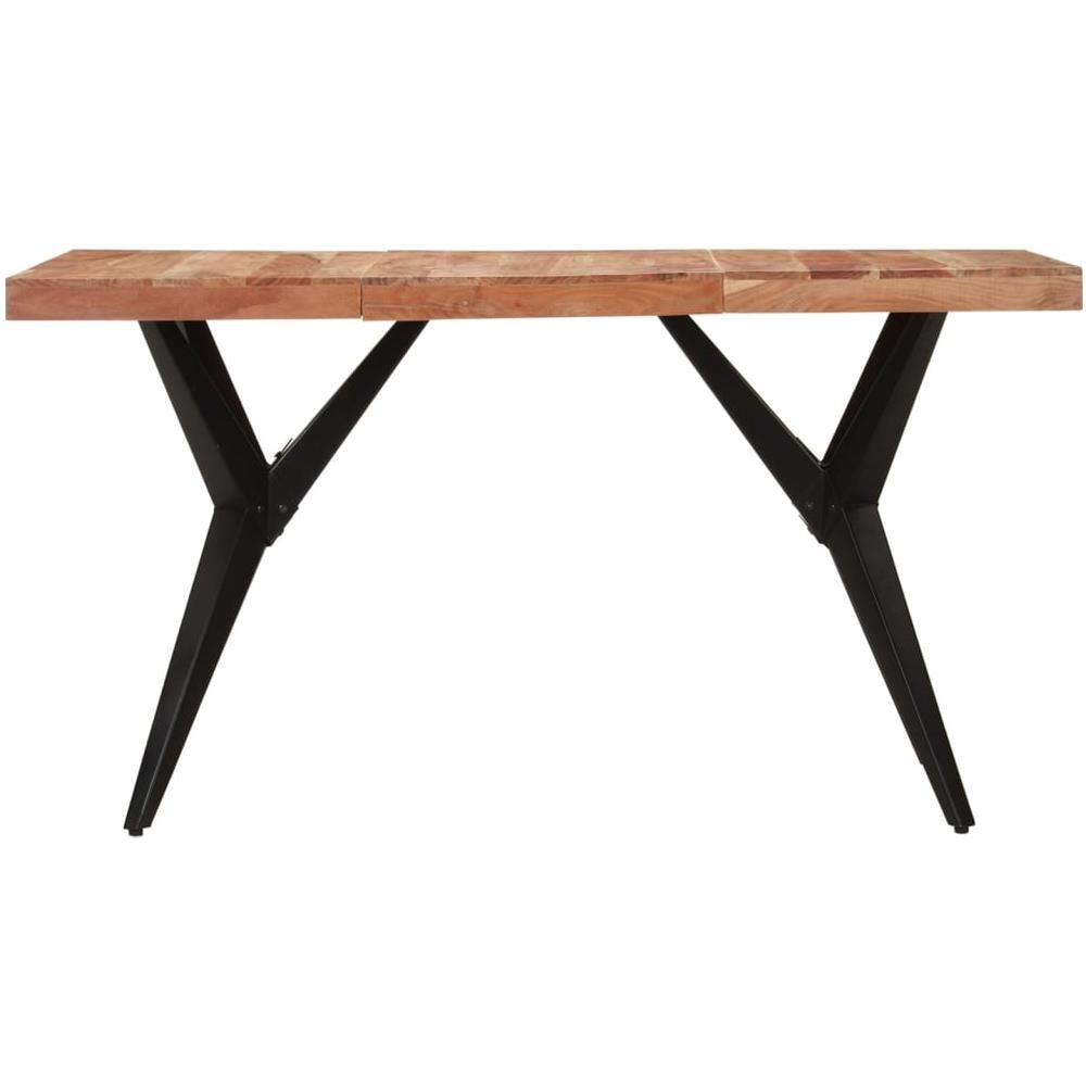 Tavolo Da Pranzo Nero 140x70x76 Cm In Legno Massello Di Acacia - Foto 2