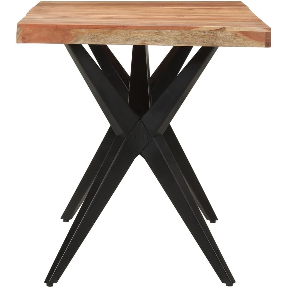 Tavolo Da Pranzo Nero 140x70x76 Cm In Legno Massello Di Acacia - Foto 3