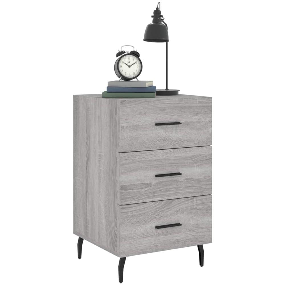 Comodino Grigio Sonoma 40x40x66 Cm In Legno Multistrato - Foto 3