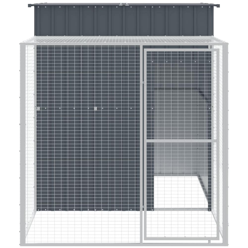 Pollaio Con Area Corsa Antracite 165x251x181 Cm Acciaio Zincato - Foto 2