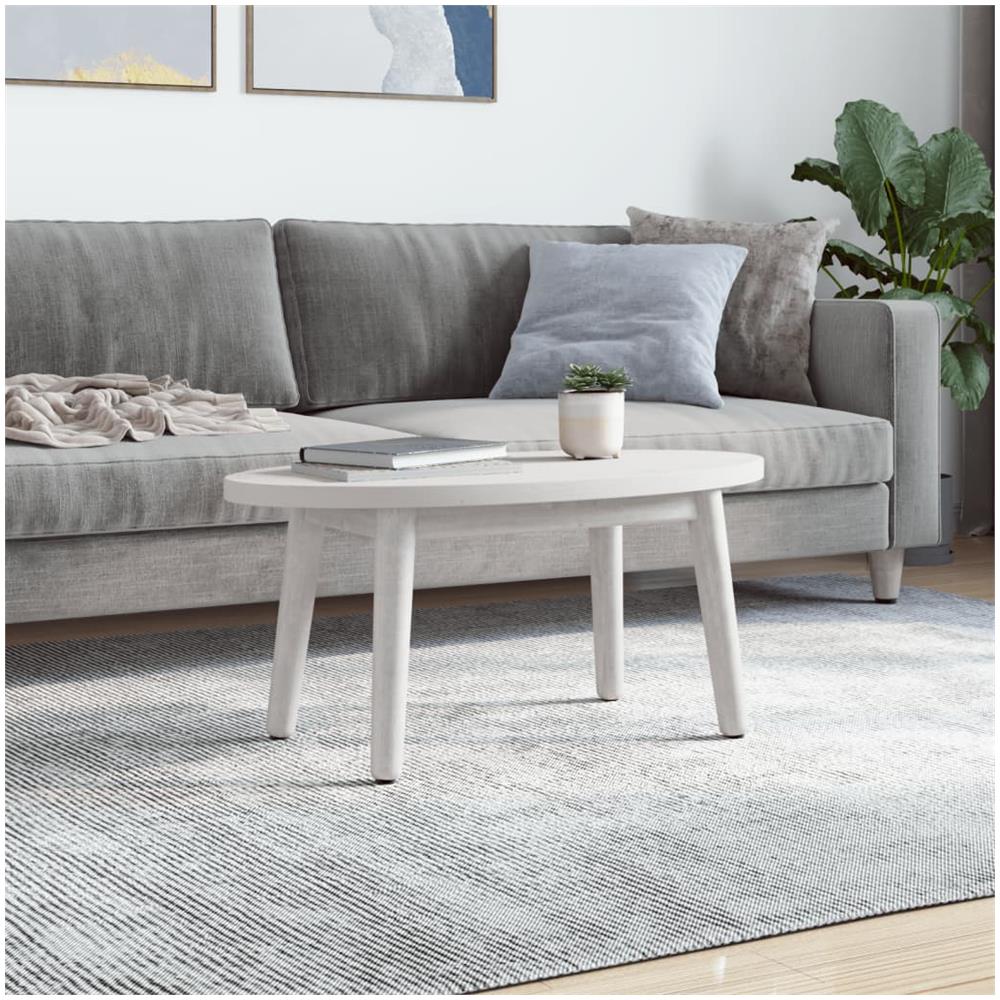 Piano Tavolo Bianco 80x40x2,5cm In Legno Massello Di Pino Ovale - Foto 2