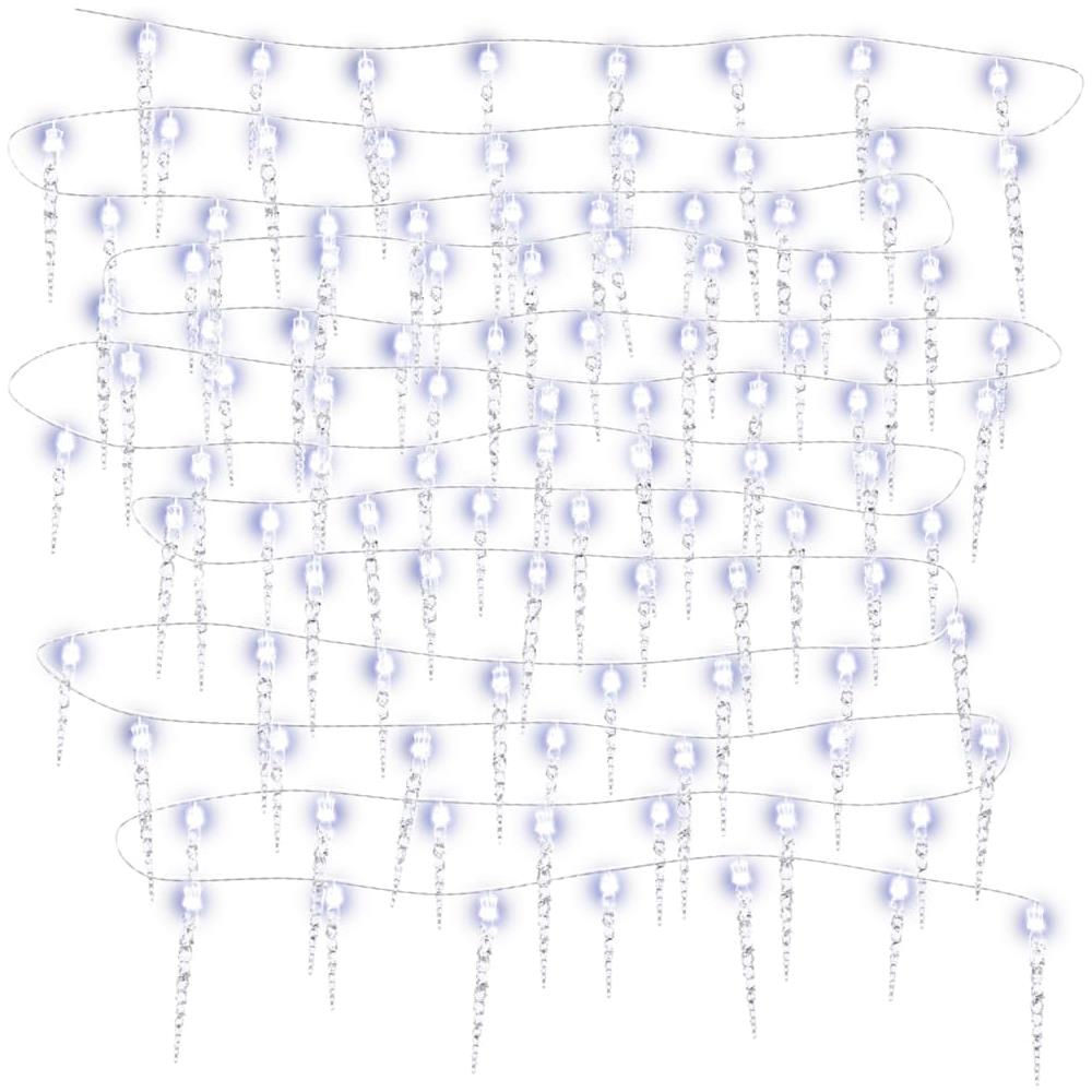 Luce Natale A Ghiacciolo 200 Led Bianco Freddo 20m Acrilico Pvc - Foto 1