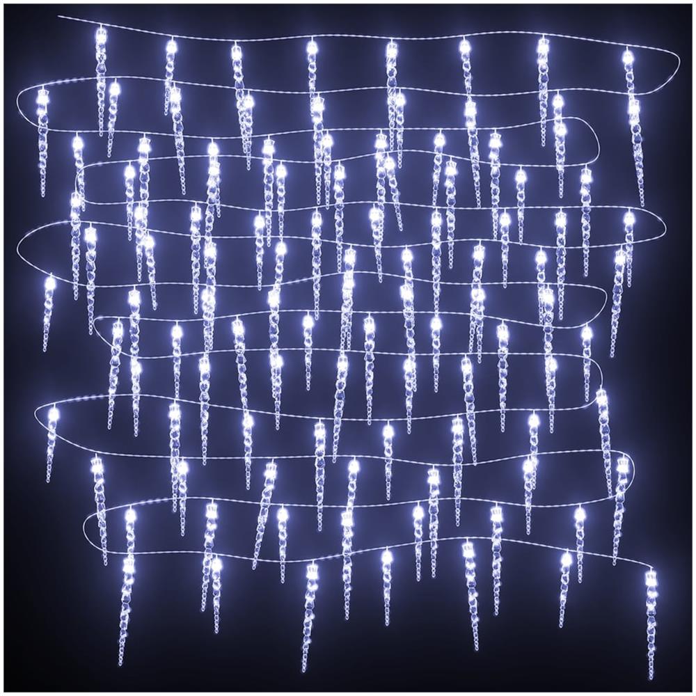 Luce Natale A Ghiacciolo 200 Led Bianco Freddo 20m Acrilico Pvc - Foto 2