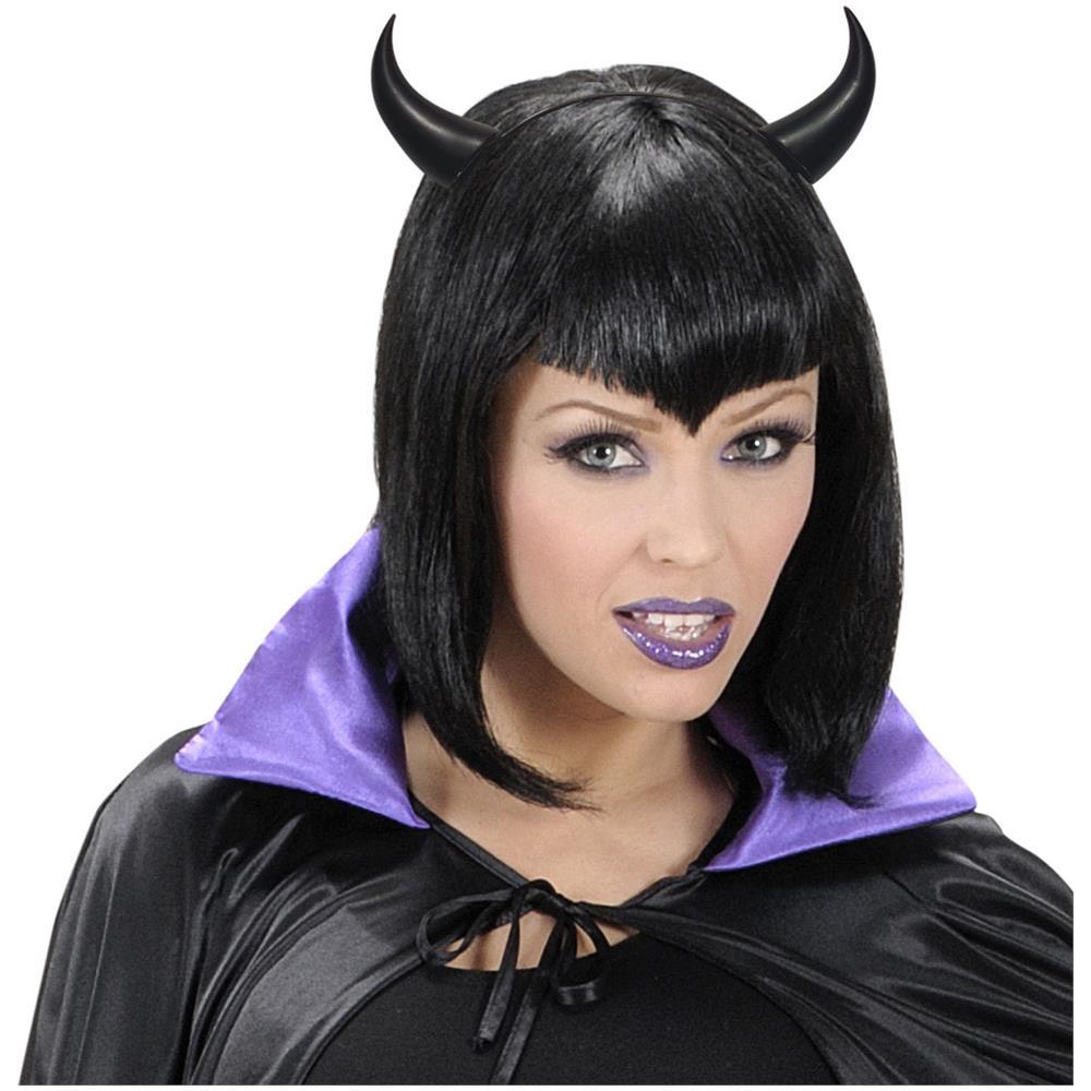 Corna Da Diavolo Di Colore Nero Di Halloween Per Adulti Taglia Unica - Foto 1