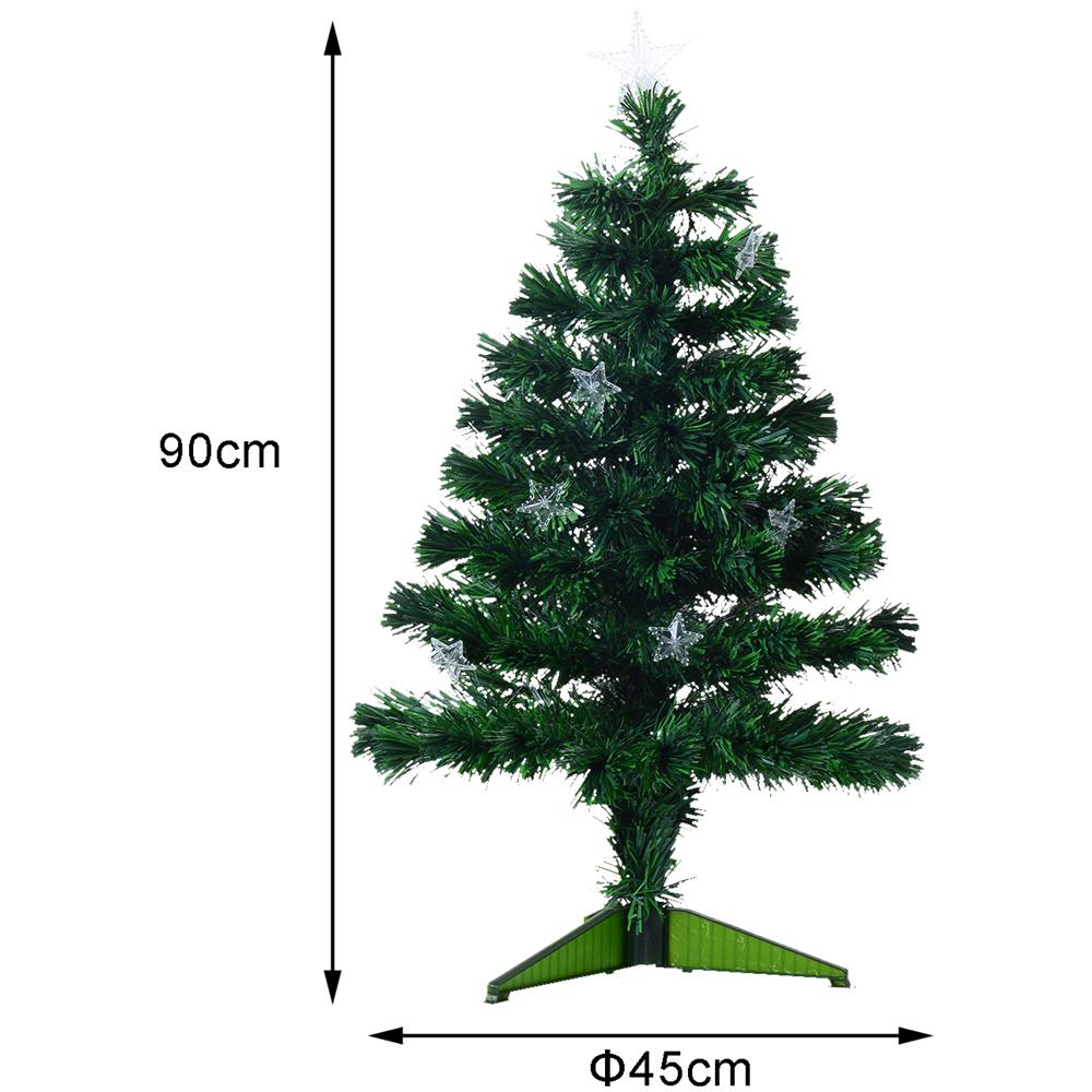 Albero Di Natale 90cm Con 90 Rami In Pvc E Fibra Ottica Con 12 Led - Foto 2