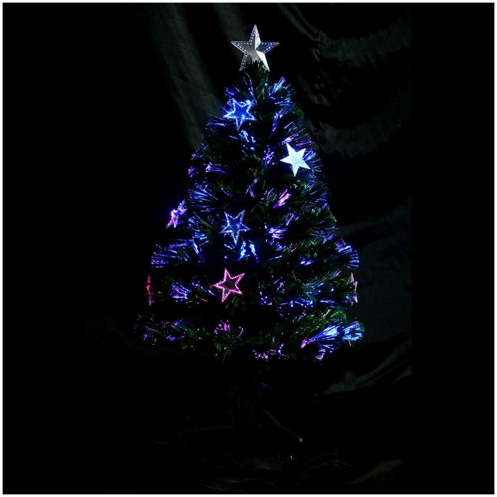Albero Di Natale 90cm Con 90 Rami In Pvc E Fibra Ottica Con 12 Led - Foto 3