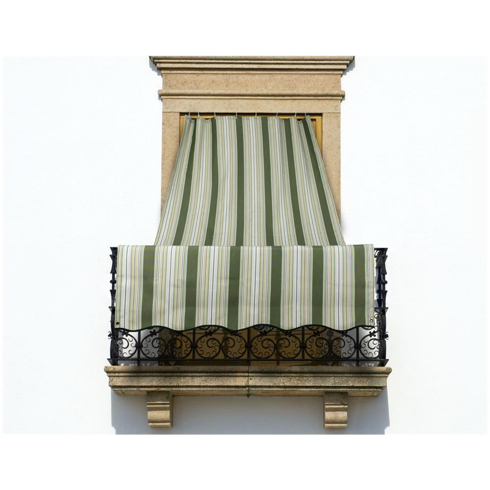Tenda Da Sole A Caduta Per Esterno Balcone Casa Telo Ombra Modello Riga Fine 145x250 Verde - Foto 1