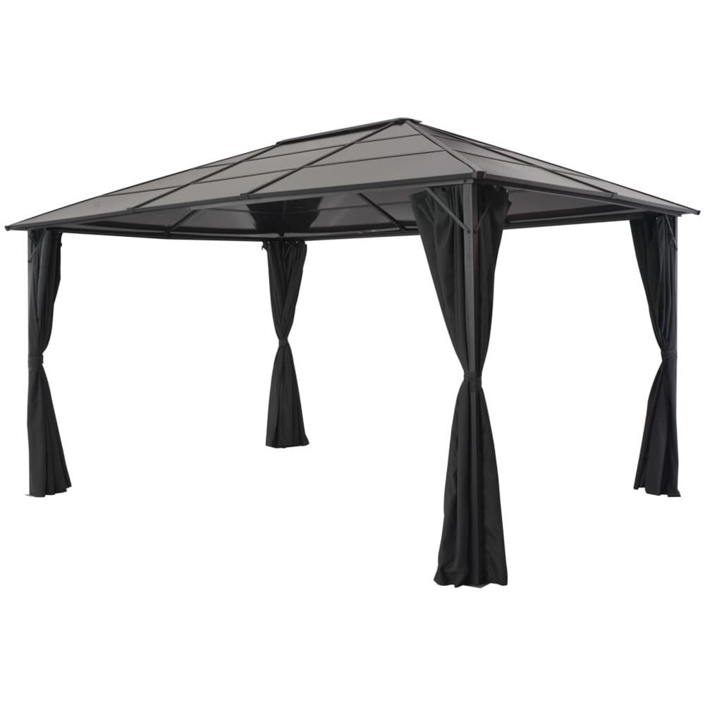 Gazebo con Tende 4x3x2,6 m Nero - Foto 1