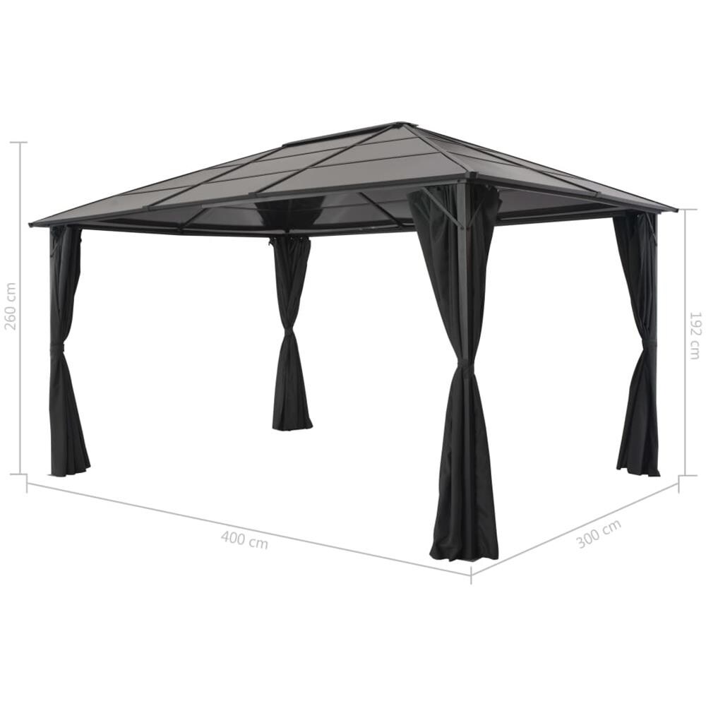 Gazebo con Tende 4x3x2,6 m Nero - Foto 7