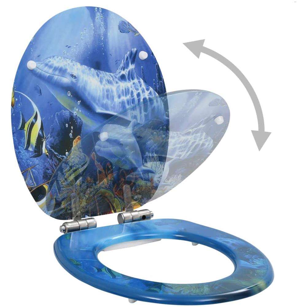 Tavoletta Wc Coperchio Chiusura Morbida Mdf Delfini - Foto 2