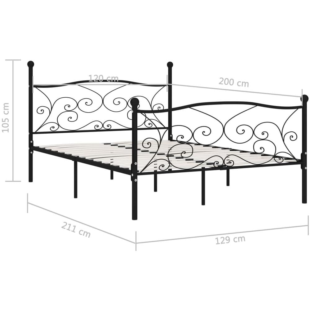 Giroletto Con Doghe Nero In Metallo 120x200 Cm - Foto 5