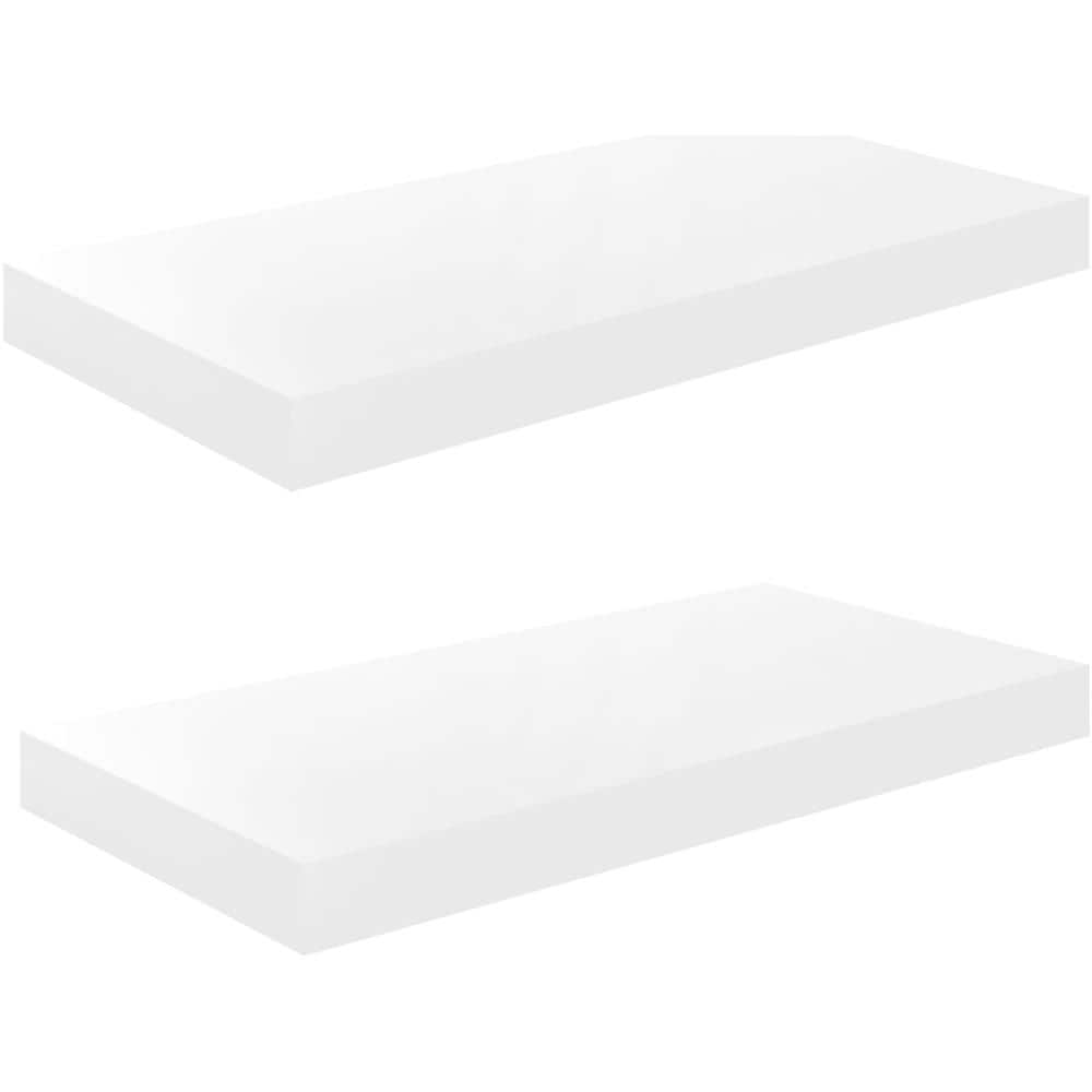 Scaffali A Parete 2 Pz Bianco Lucido 50x23x3,8 Cm In Mdf - Foto 2