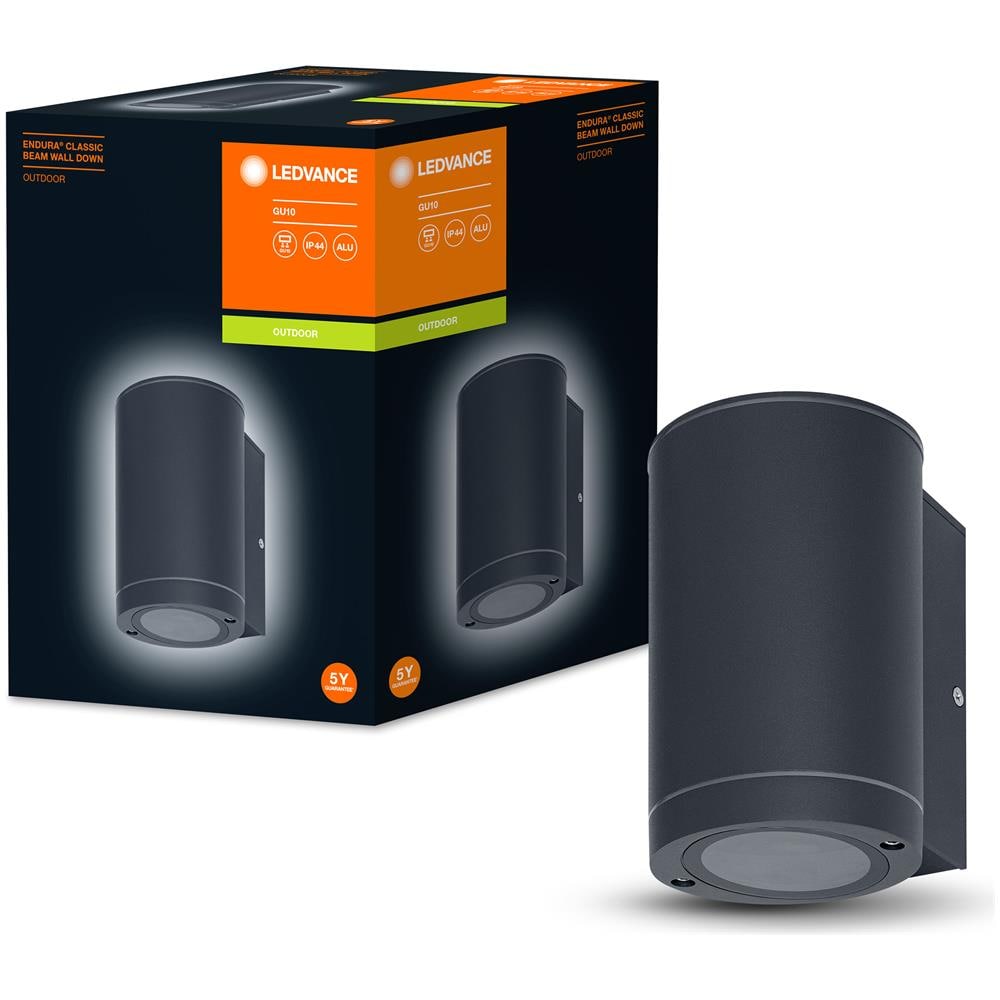 Lampada Da Parete A Led Di Ledvance Per 1x Lampadine Gu10, Luce Di Design Per Esterna, Per Illuminazione Indiretta A 1 Lati, Realizzata In Alluminio Di Alta Qualità In Grigio Scuro, Enduura Raggio Parete Da Parete Gu10 - Foto 2