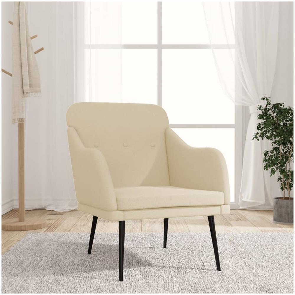 Poltrona Crema 63x76x80 Cm In Tessuto - Foto 1