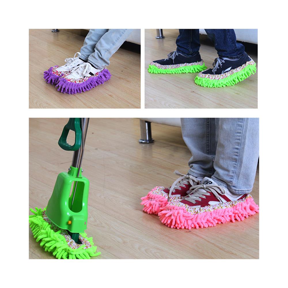 Mop Pantofole Scarpe Per La Pulizia Del Pavimento 1 Paio Green - Foto 2