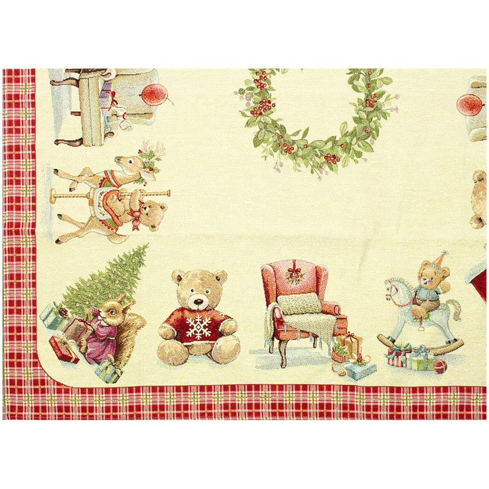 Tovaglia Natale Centrino Runner Tavolo Centrotavola Orsetto 100x100 Orsetto - Foto 2