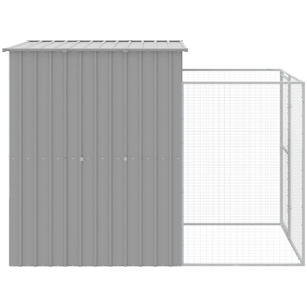 Casetta Cani Corsa Grigio Chiaro 165x251x181 Cm Acciaio Zincato - Foto 2