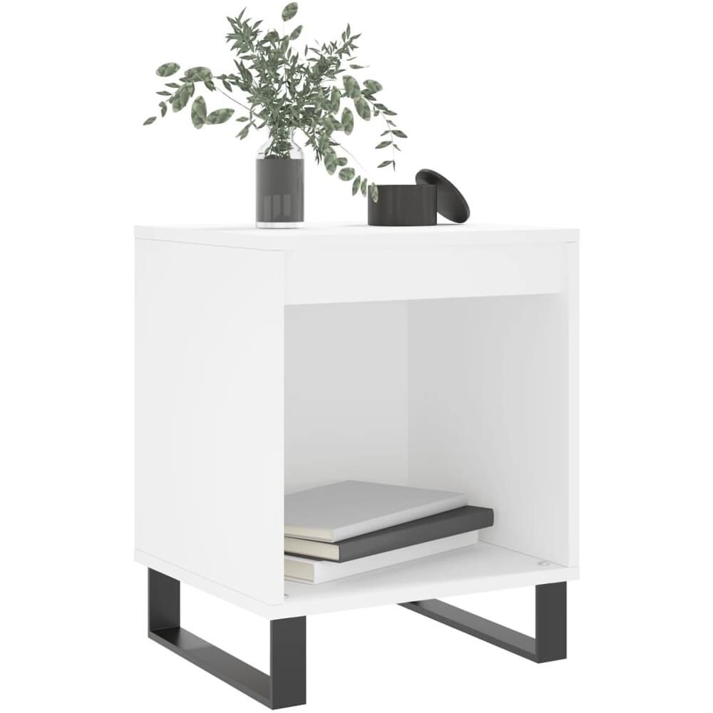 Comodino Bianco 40x35x50 Cm In Legno Multistrato - Foto 3