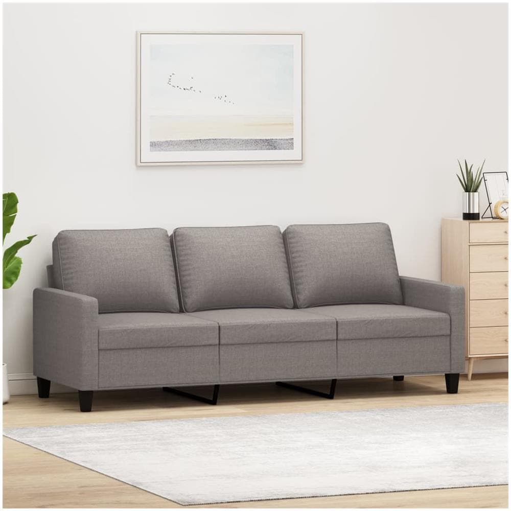 Divano A 3 Posti Tortora 180 Cm In Tessuto - Foto 1