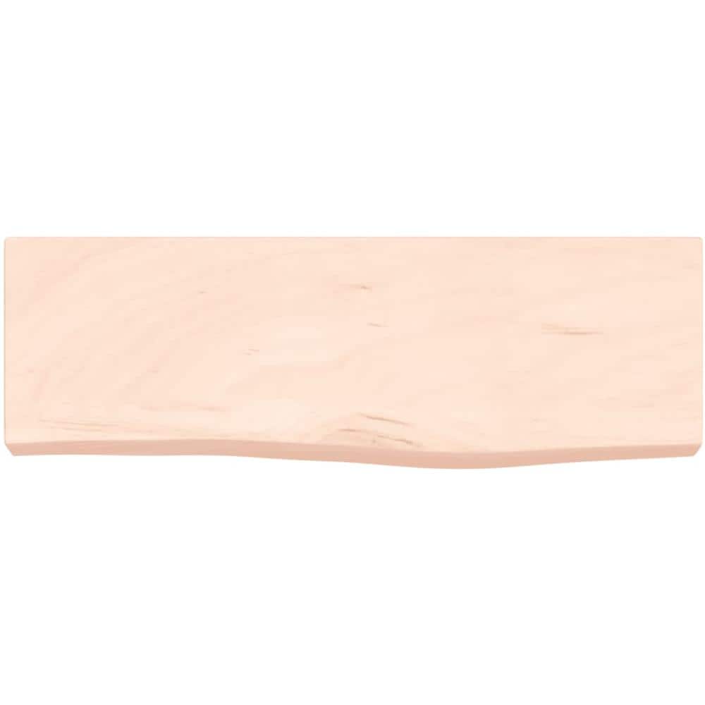 Ripiano a Parete 60x20x6 cm Legno Massello Rovere Non Trattato - Foto 2
