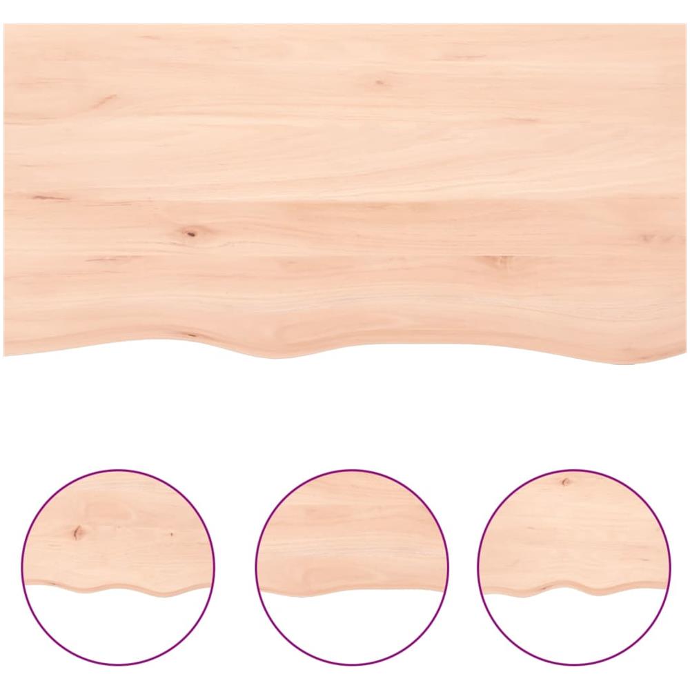 Ripiano a Parete 60x20x6 cm Legno Massello Rovere Non Trattato - Foto 3