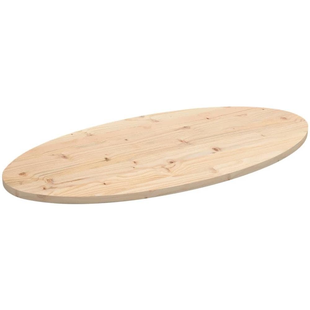 Piano Tavolo 90x45x2,5 Cm In Legno Massello Di Pino Ovale - Foto 1