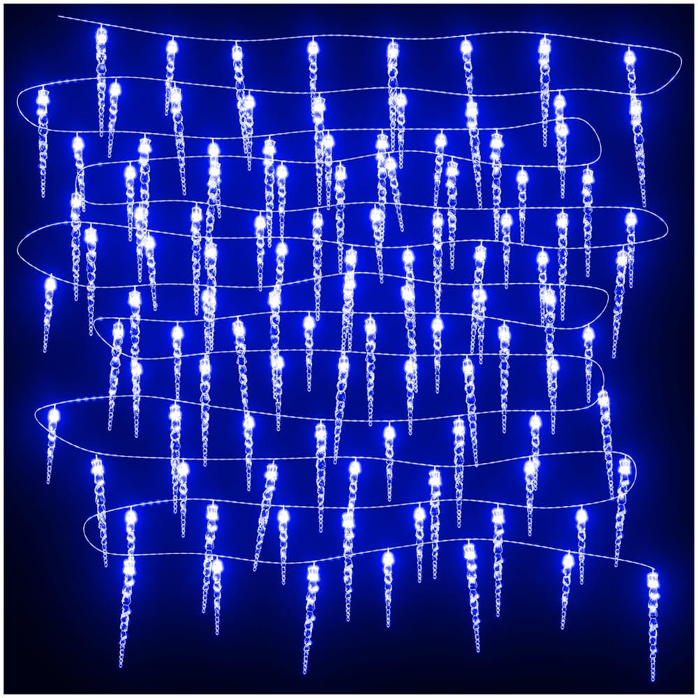 Luce Natale A Ghiacciolo 200 Led Blu 20 M Acrilico Pvc - Foto 2