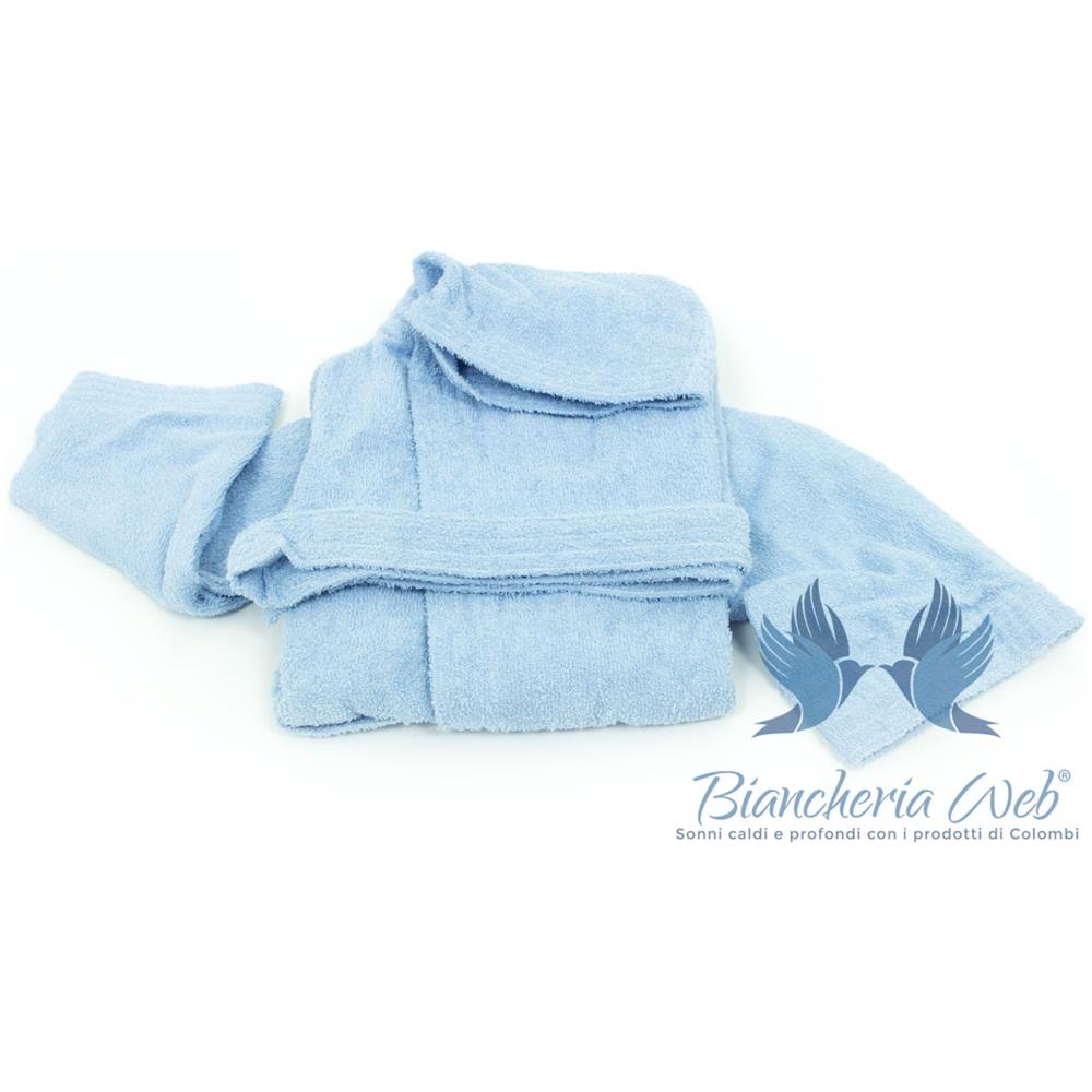 Accappatoio Per Bambini In Spugna Modello Children Colore Azzurro 14 Anni Azzurro - Foto 1