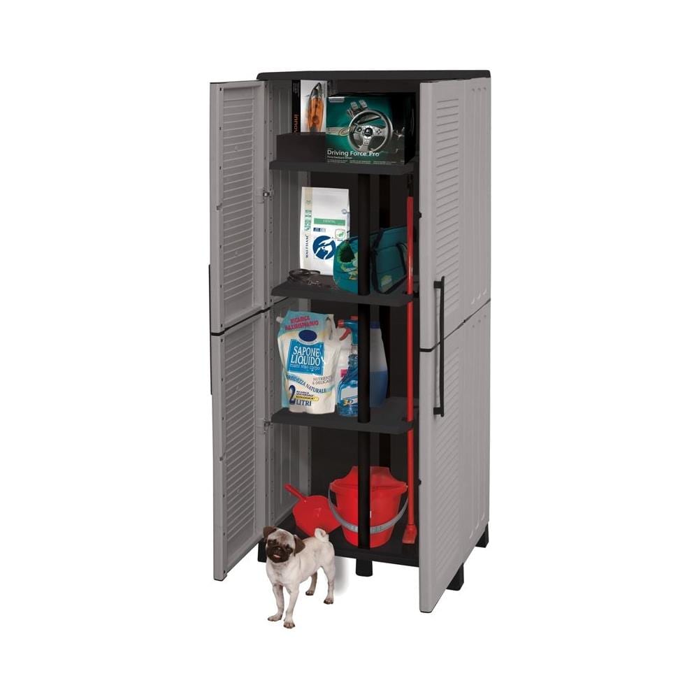 Mobile Box Armadio Alto In Resina Portascope Con 2 Porte 68x37x169 - Foto 1